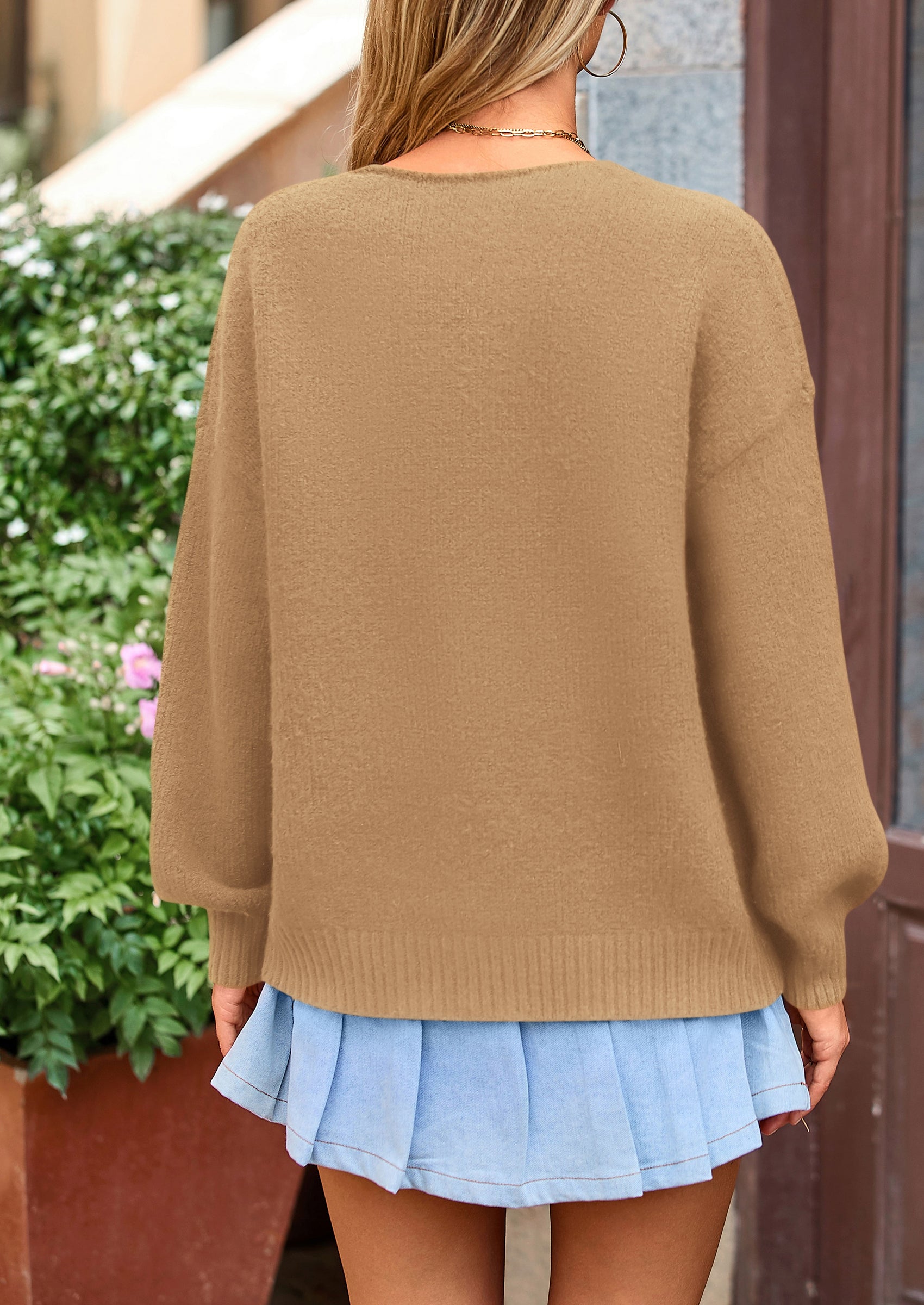 PRETTYGARDEN Women's Tie Front Bow Cardigan Sweaters Chunky Knit Long Puff Sleeve Trendy Fall Winter Jacket Coats