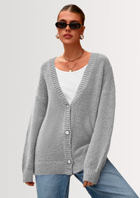 PRETTYGARDEN Cardigan Sweaters for Women Trendy Fall Long Sleeve Button Down Oversized Chunky Knit Sweater Outerwear