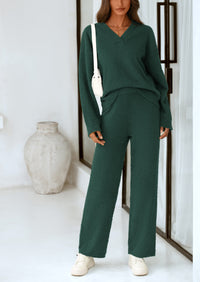 PRETTYGARDEN Lounge Sets for Women Two Piece Sweaters Pajama Set Fall Fashion Loungewear Outfits Matching Winter Clothes