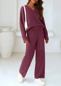 PRETTYGARDEN Lounge Sets for Women Two Piece Sweaters Pajama Set Fall Fashion Loungewear Outfits Matching Winter Clothes