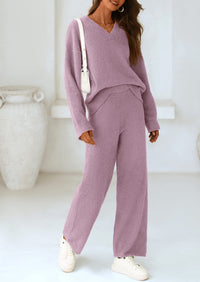 PRETTYGARDEN Lounge Sets for Women Two Piece Sweaters Pajama Set Fall Fashion Loungewear Outfits Matching Winter Clothes