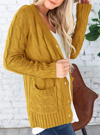 PRETTYGARDEN Women's Open Front Cardigan Sweaters Fall Fashion Button Down Cable Knit Chunky Winter Outerwear Coats