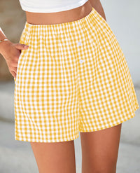 Plaid Casual Y2K Short with Pockets