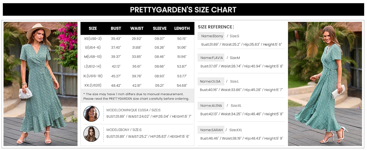 PRETTYGARDEN Women Casual Floral Boho Split Ruffle Beach Long Maxi Dresses
