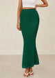 Mermaid Bodycon Trendy Casual High Waisted Ruffle Ruched Long Mesh Skirts