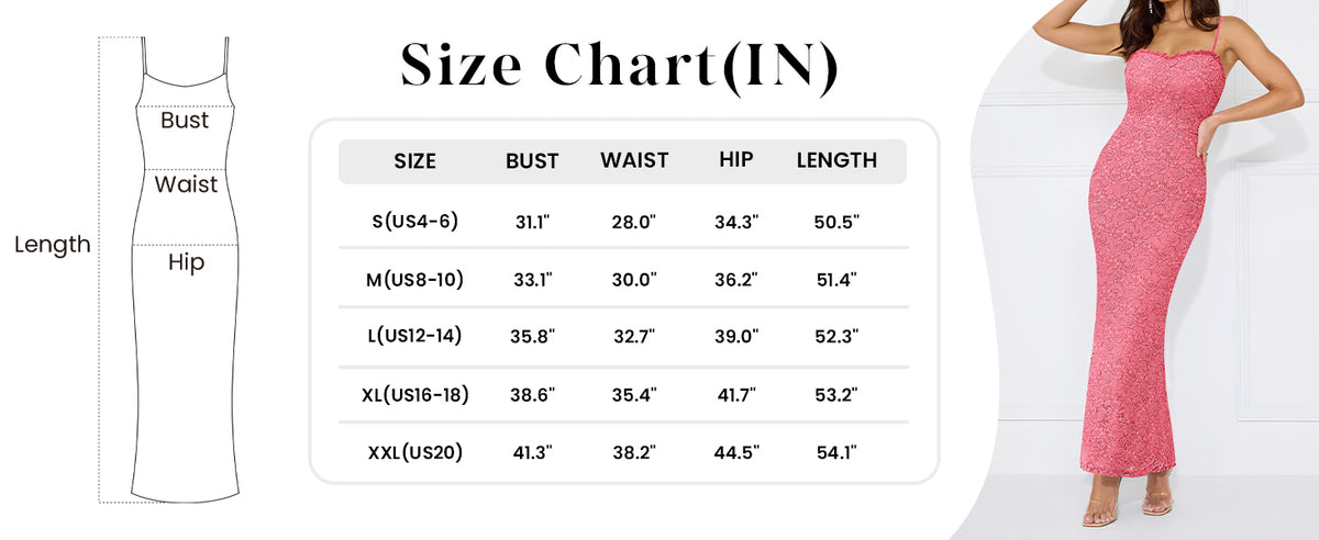 Elegant Spaghetti Strap Lace Floral Bodycon Maxi Dress