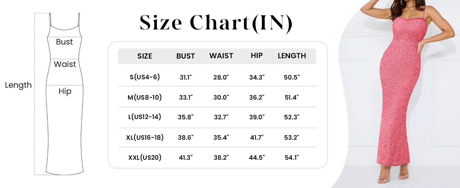 PRETTYGARDEN Women's Formal Prom Dress Spaghetti Strap Lace Floral Wedding Guest Evening Bodycon Dresses