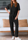 PRETTYGARDEN Two Piece Lounge Sets Jogger Pants Vacation Outfits Travel Airplane Matching Clothes