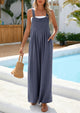 Casual Sleeveless Shoulder Strap Loose Wide Leg Pants