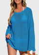 Long Sleeve Knit Crochet Bathing Beach Vacation Cover Up Dresses