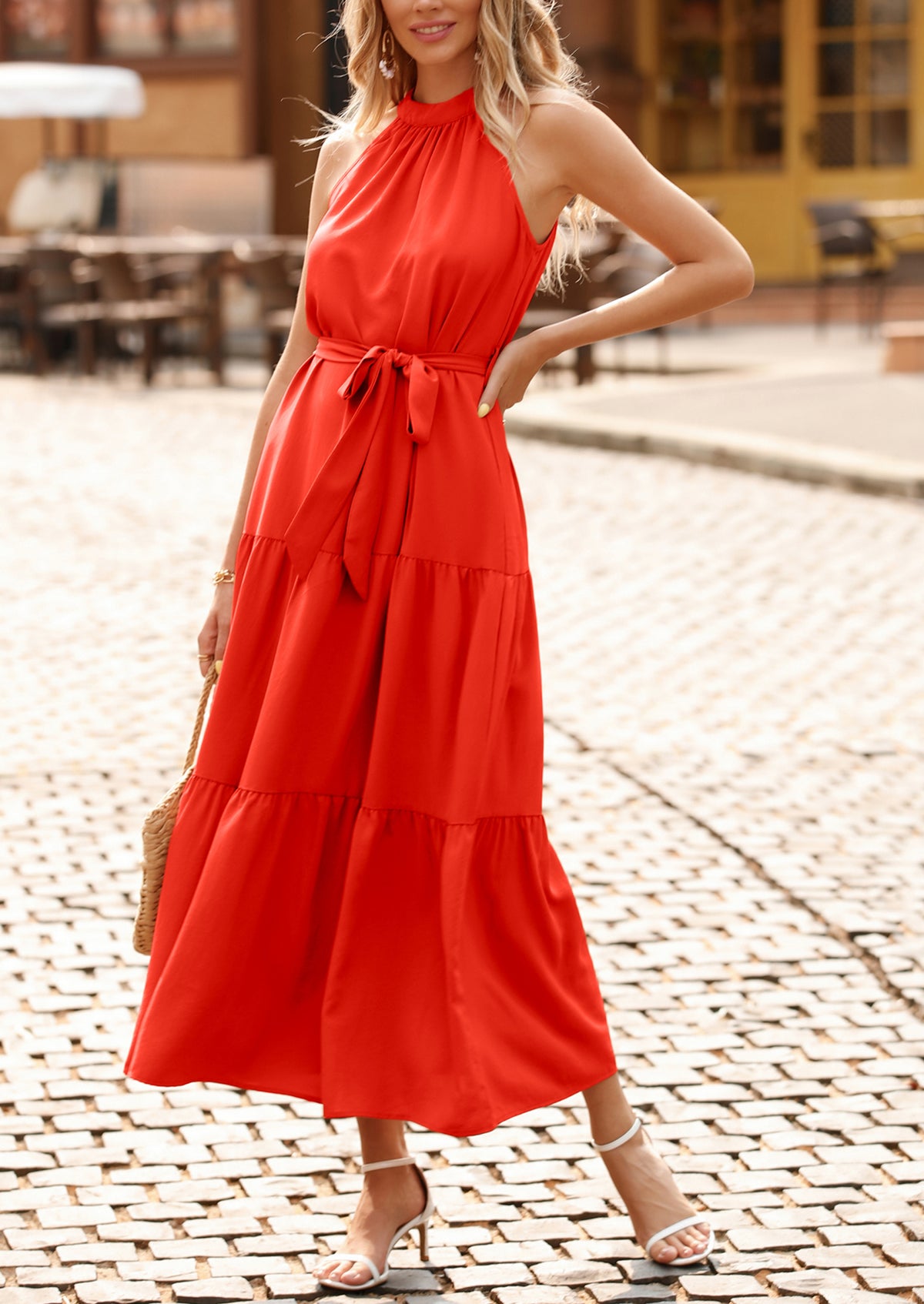 Sleeveless Halter Neck  Boho Dresses