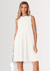PRETTYGARDEN Womens Summer Sleeveless Mini Dress Crewneck Loose Tank A Line Pleated Swing Flowy Party Dresses