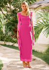 PRETTYGARDEN Women's Wedding Guest Dress Sleeveless Ruffle Formal Cocktail Party Maxi Bodycon Dresses
