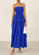 Off Shoulder Smocked Tiered Ruffle Long Flowy Casual Beach Maxi Dress