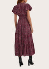 MASCOMODA Summer Maxi Dresses for Women Casual V Neck Puff Short Sleeve Smocked Flowy Beach Boho Long Floral Dress