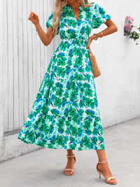 Casual V-neck short sleeved Bohemian Maxi dress