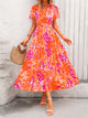 Casual V-neck short sleeved Bohemian Maxi dress