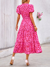 Casual V-neck short sleeved Bohemian Maxi dress