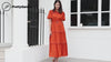 PRETTYGARDEN Women's Summer Maxi Dress Puff Short Sleeve Lapel V Neck Tiered A Line Flowy Elegant Party Dresses with Belt