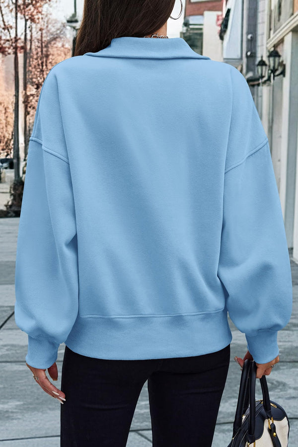 Half Zip Long Sleeve Y2K Sweatshirts