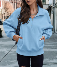 Half Zip Long Sleeve Y2K Sweatshirts