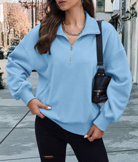 Half Zip Long Sleeve Y2K Sweatshirts
