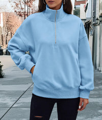 Half Zip Long Sleeve Y2K Sweatshirts