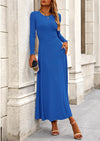 PRETTYGARDEN 2 Piece Casual Ribbed Knit Long Sleeve Crop Tops Maxi Flowy Skirts Matching Sets