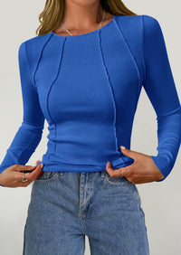 Long Sleeved Crop Exposed Casual T-Shirt