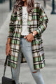 Lapel Wool Blend Plaid Trench Jacket