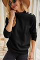 Long Sleeves Solid Color Button Down Turtleneck Knit Sweater PRETTYGARDEN