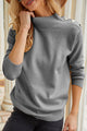 Long Sleeves Solid Color Button Down Turtleneck Knit Sweater PRETTYGARDEN